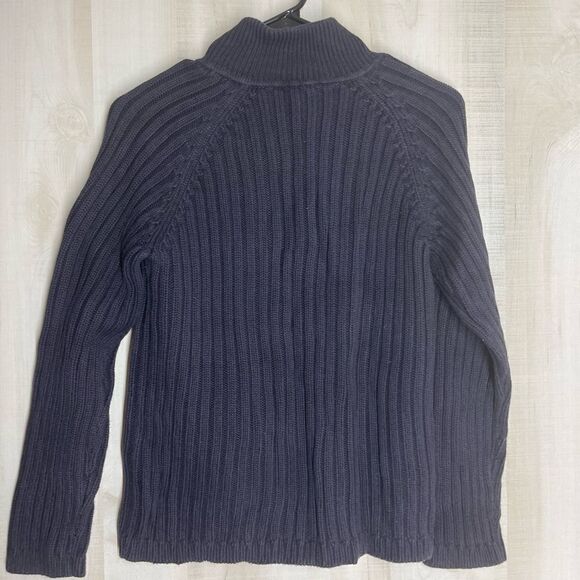 Talbots navy‎ long sleeve zip cardigan sweater, size medium - Picture 10 of 11